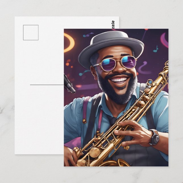 Cartão Postal músicos do jazz (Frente/Verso)