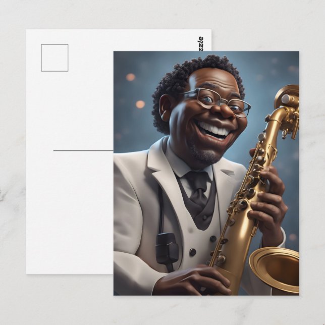 Cartão Postal músicos do jazz (Frente/Verso)