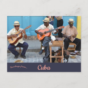 Cartão Postal Músicos em Havana Cuba