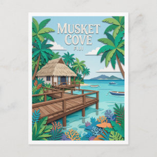 Cartão Postal Musket Cove Island Resort Malolo Lailai Fiji