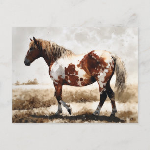 Cartão Postal Mustang Horse Painting