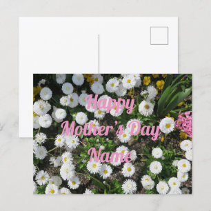 Cartão Postal muttertag,kleine weiße frühlingsblume rosa schri