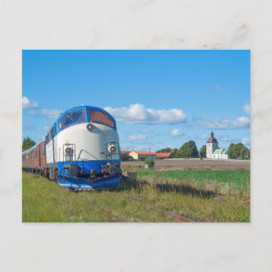 Cartão Postal MX 1009 com o trem especial em Viby