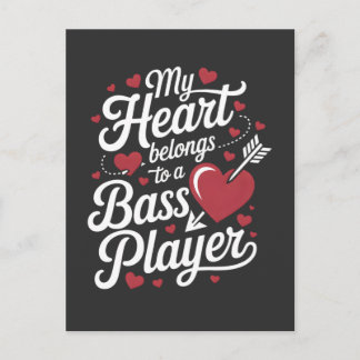 Cartão Postal My Heart Belongs to a Bass Player
