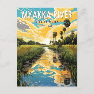 Cartão Postal Myakka River State Park Florida Viagem Art Vintage