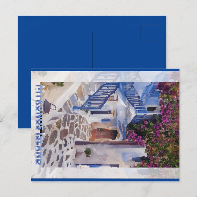 Cartão Postal Myconos  coffee mug (Frente/Verso)