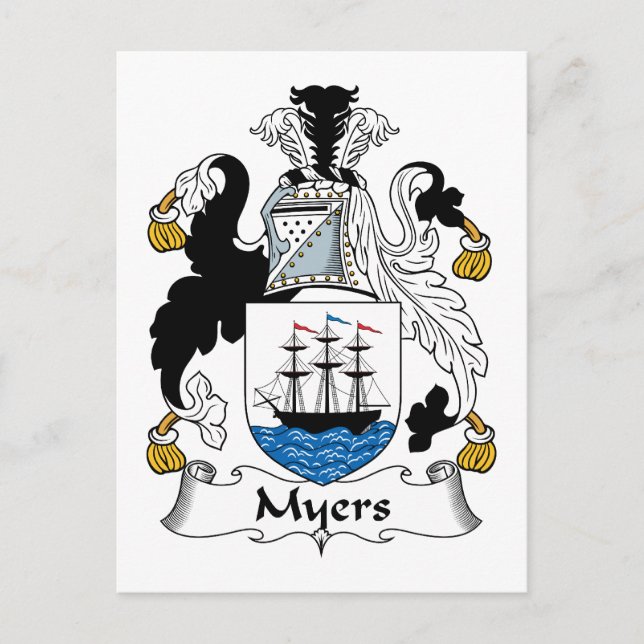 Cartão Postal Myers Family Crest (Frente)