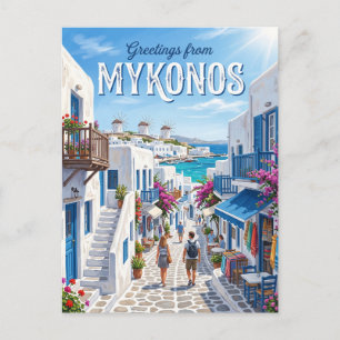 Cartão Postal Mykonos Cidade Velha (Chora) Grécia