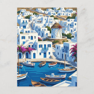 Cartão Postal Mykonos Grécia Cyclades Rua Viagem