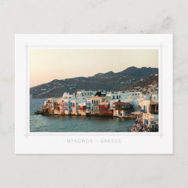 Cartão Postal Mykonos Grécia Sunset em Pequena Veneza