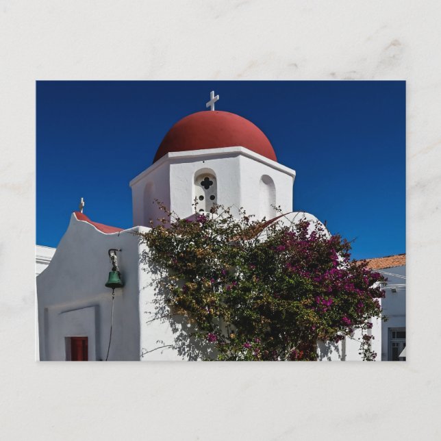 Cartão Postal Mykonos Grécia Viagem - Church Café Europe Turismo (Frente)