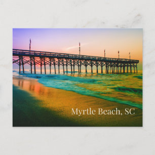 Cartão Postal Myrtle Beach, South Carolina Sunset no Pier