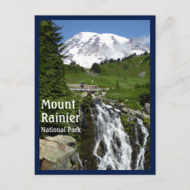 Cartão Postal Myrtle cai (o Monte Rainier N.P.) com texto