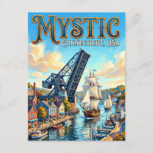 Cartão Postal Mystic, Connecticut EUA
