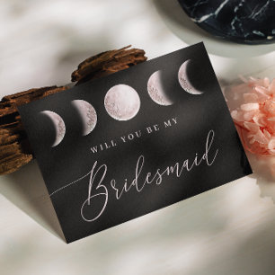 Cartão Postal Mystical Blush Moon   Proposta da Black Bridesmaid