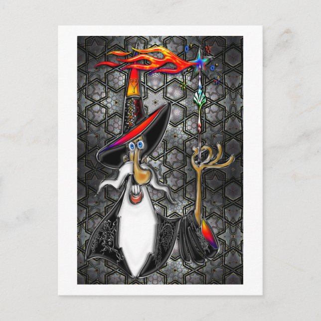 Cartão Postal Mystical Fire Wizard Maggie (Frente)