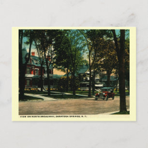 Cartão Postal N. Broadway, Primaveras Saratoga, New York Vintage