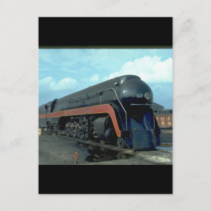 Cartão Postal N&W 4-8-4 #611. (trem;céu;nuvens;trilha;)_Trains