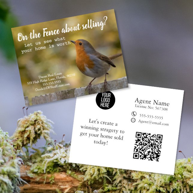 Cartão Postal Na cerca do imóvel Robin Postcard (Criador carregado)