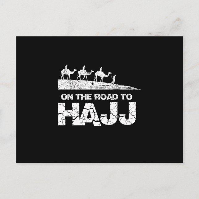 Cartão Postal Na Estrada Para O Presente Da Mesquita Meca Muçulm (Frente)