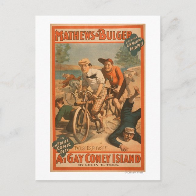 Cartão Postal "Na Ilha de gay Coney" Poster de Comédia Musical # (Frente)