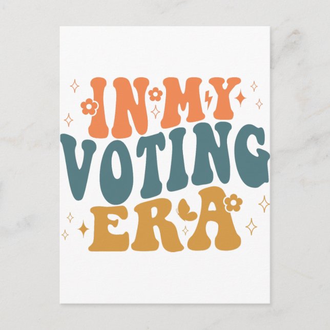 Cartão Postal Na Minha Época De Voto, Retro Wavy (Frente)