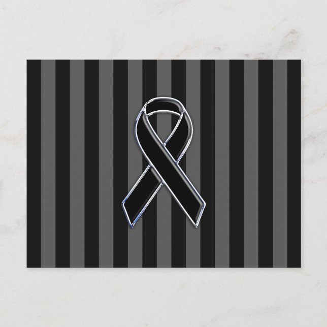 Cartão Postal Na moda Black Ribbon Awarness Vertical Strips (Frente)
