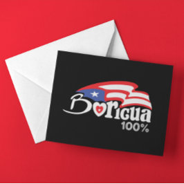 Cartão Postal Na moda Boricua 100% Bandeira do Patrimônio de Por