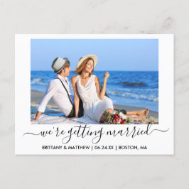 Cartão Postal Na moda Caligrafia Se Casando, Salve A Data