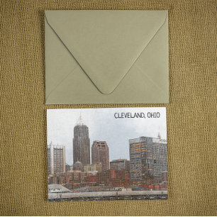 Cartão Postal Na moda Cleveland Ohio Skyline View