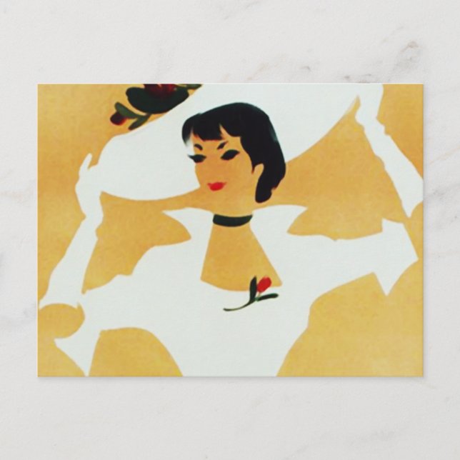 Cartão Postal Na moda Lady (Frente)