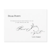 Na moda Leaf Black Script Flowergirirl Request