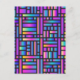 Cartão Postal Na moda moderno-padrão - moda Geométrica Tartan