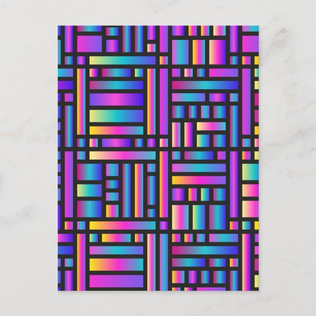 Cartão Postal Na moda moderno-padrão - moda Geométrica Tartan (Frente)