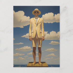 Cartão Postal Na moda Retro Beachwear - Moda de Verão em greve