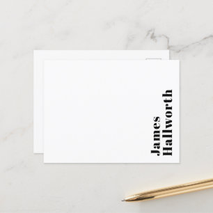 Cartão Postal Na moda Retro Modern Lettering   Preto editável