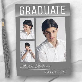 Cartão Postal Na moda Trendy Chic 3 Photo Cinza Graduação