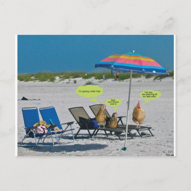 Cartão Postal Na praia (Frente)