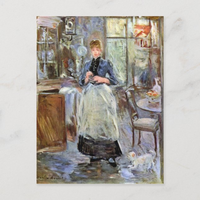 Cartão Postal Na sala de jantar de Berthe Morisot (Frente)