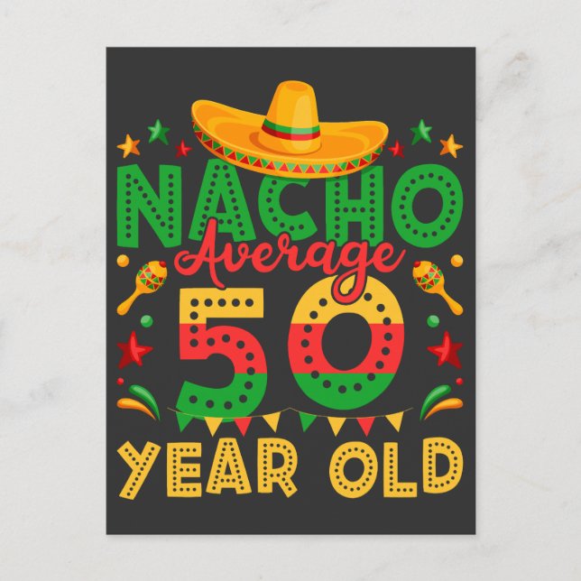 Cartão Postal Nacho médio 50 anos de idade Cinco de Mayo (Frente)