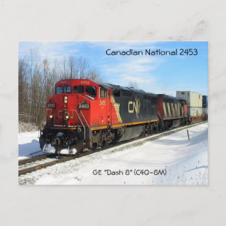 Cartão Postal Nacional Canadense CN 2453 - GE Locomotive "Dash 8