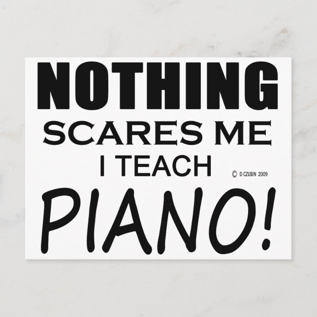 Cartão Postal Nada Me Assusta Piano (Frente)