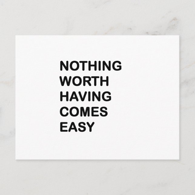 Cartão Postal Nada Que Vale A Pena Ter Vindo Fácil (Frente)