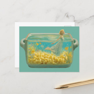 Cartão Postal Nadação surreal num prato de casserol
