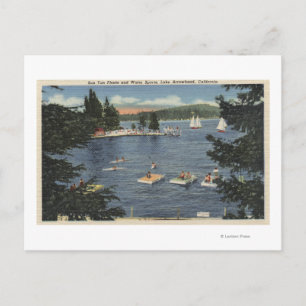 Cartão Postal Nadadores Aproveitando Floats & Sports