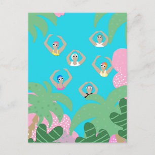 Cartão Postal Nadadores Artísticos   Ilustração da natação artís