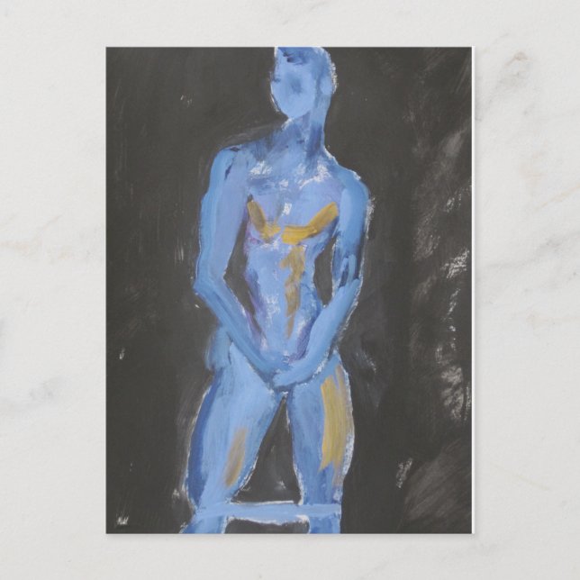 Cartão Postal Nadadores Montam Azul (Frente)