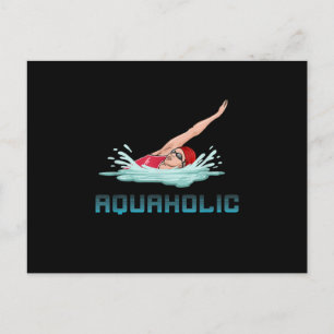 Cartão Postal Nadar Boné Óculos Natação Adorando Menina Nada