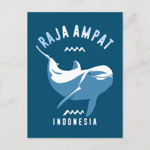 Cartão Postal Nadar com golfinhos em Raja Ampat