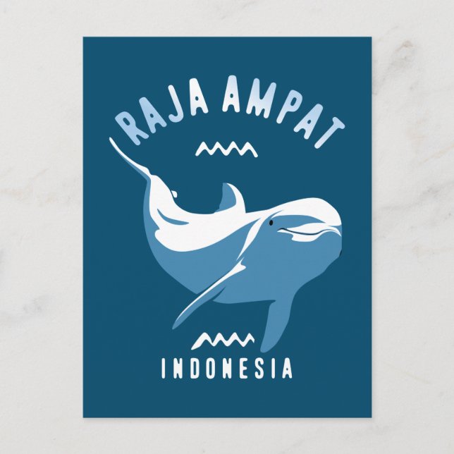 Cartão Postal Nadar com golfinhos em Raja Ampat (Frente)